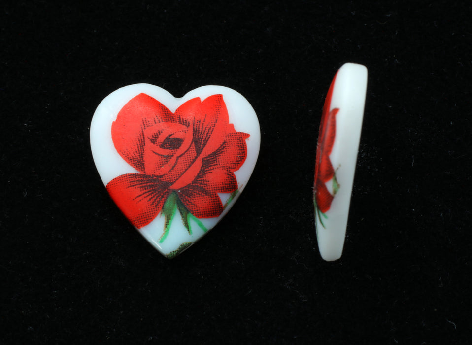 Glass Limoge Heart 20mm x 18mm 72 Pieces For