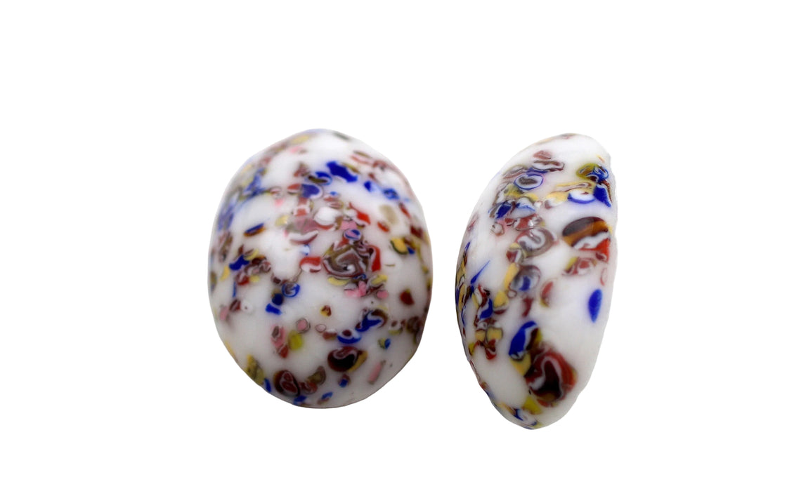 Flat Back Glass  Mosaic Ovals  18 x 13mm  6 Dozen For