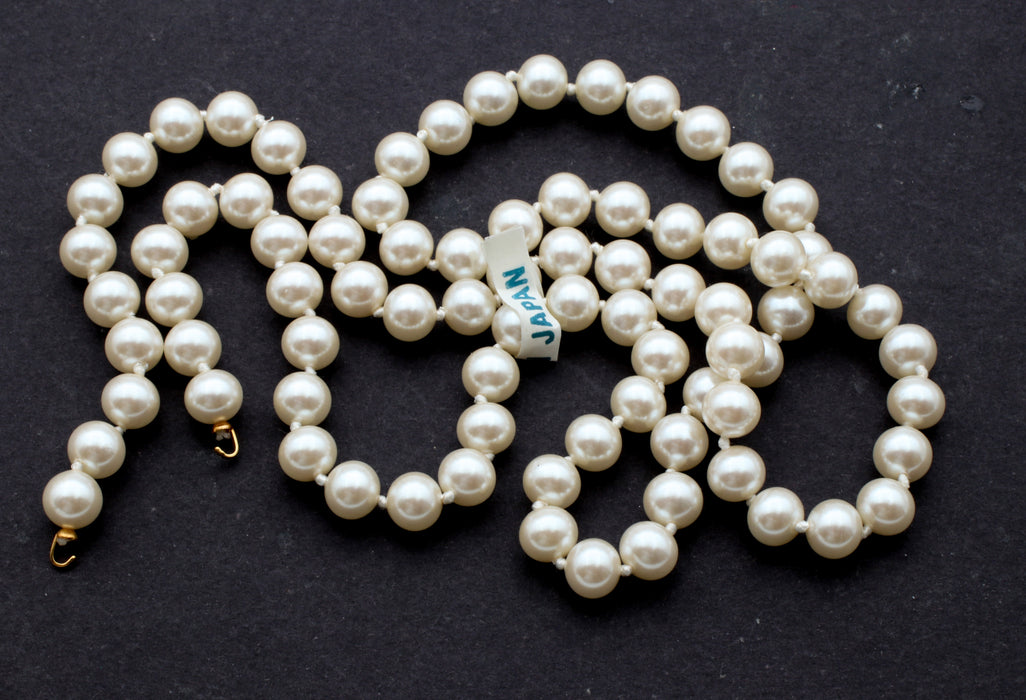 8 MM Glass Pearl Necklace  4 Strands for