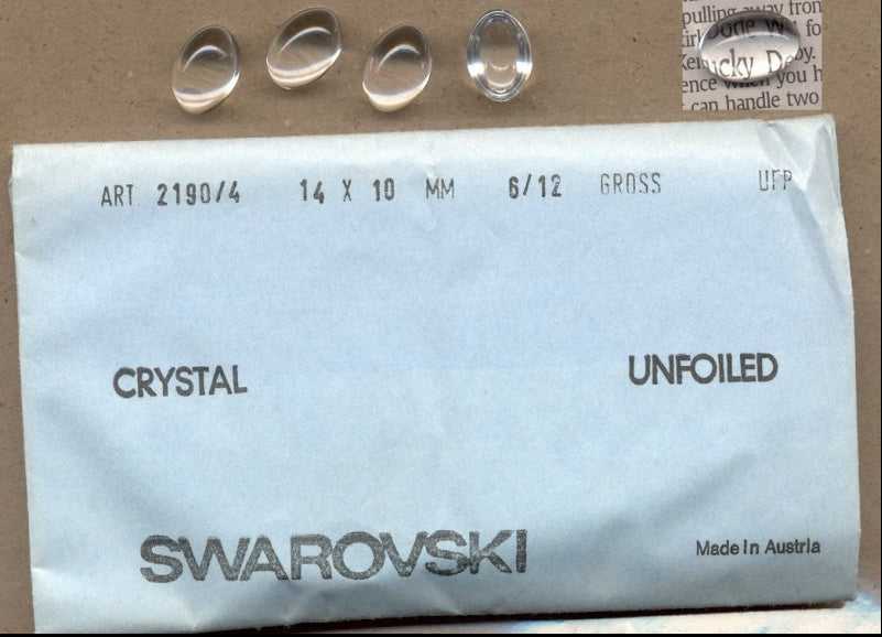 Swarovski ART #2190/4  Flat Back Oval Cabochons  14 x 10mm Colors  1/2 gross for