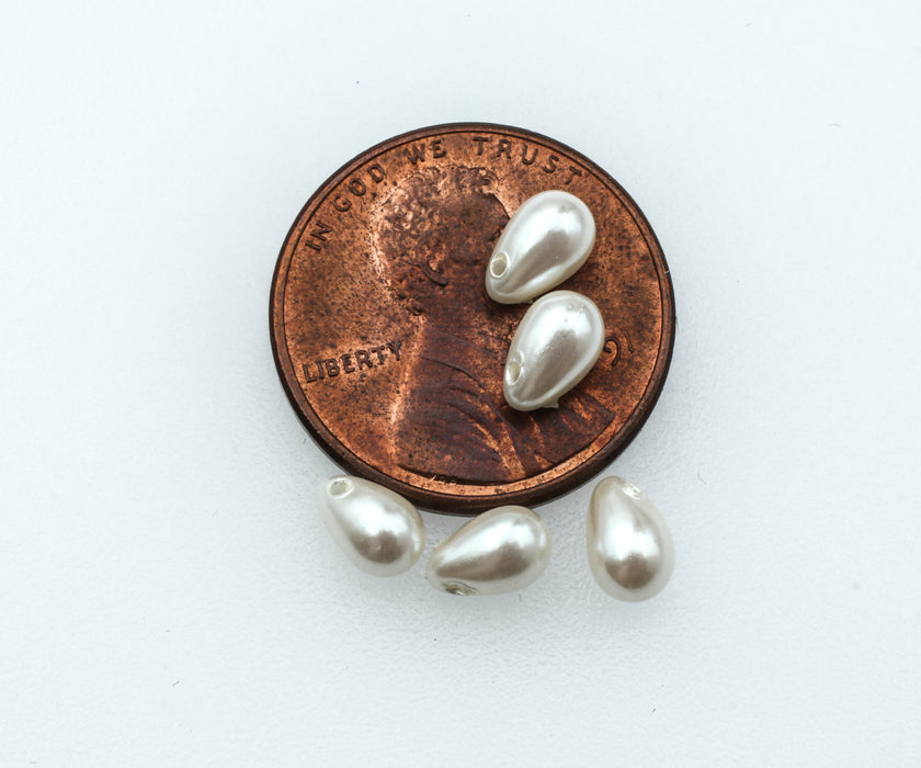 Plastic Pearl Drops<br>6x 4 mm<br>7 Gross For