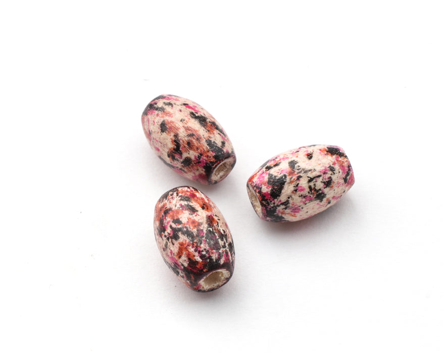 Multi Color Wood Bead  12mm x 8mm 300 For