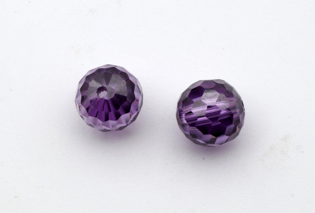 Cubic Zirconia 8mm Amethyst Beads  50 Pieces For