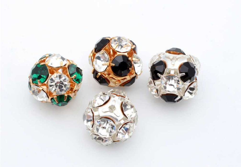 Rhinstone Bead Ball Assortment<br>18mm Round<br>16 Pieces For