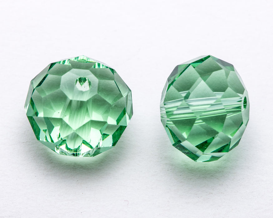 Faceted Machine Cut Rondell 4 Colors 12mm x 8mm 100 Pieces For