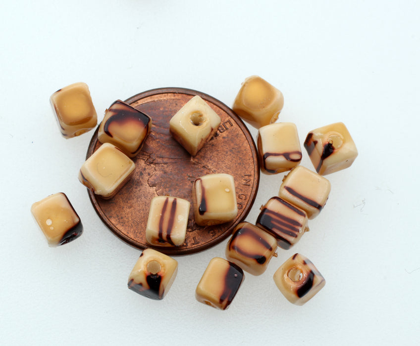 Marbled Plastic Beads 4 x 4 x 5mm 7 Gross For