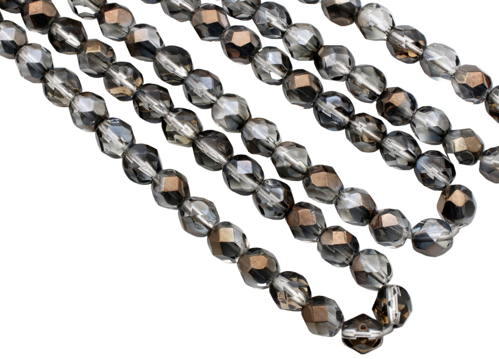 6mm Fire Polish Bead, Crystal Metallic Bronze<br>600 Beads For