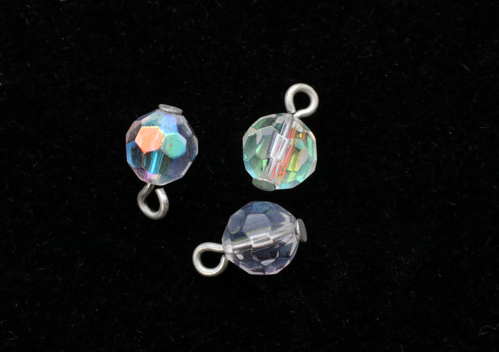Looped 6mm Crystal AB Glass Bead<br>300 Beads For