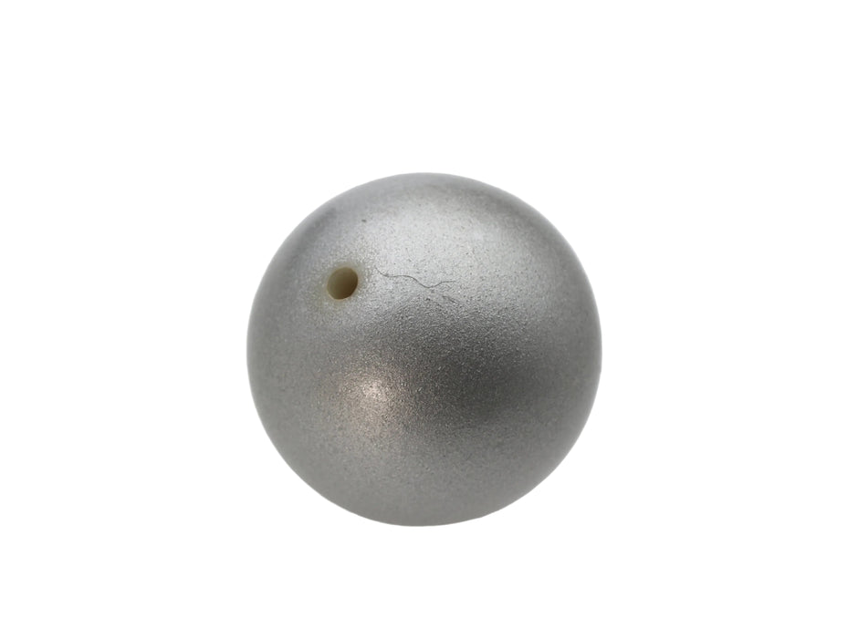 Matte Silver Plated Plastic Bead 30mm <br> 36 For