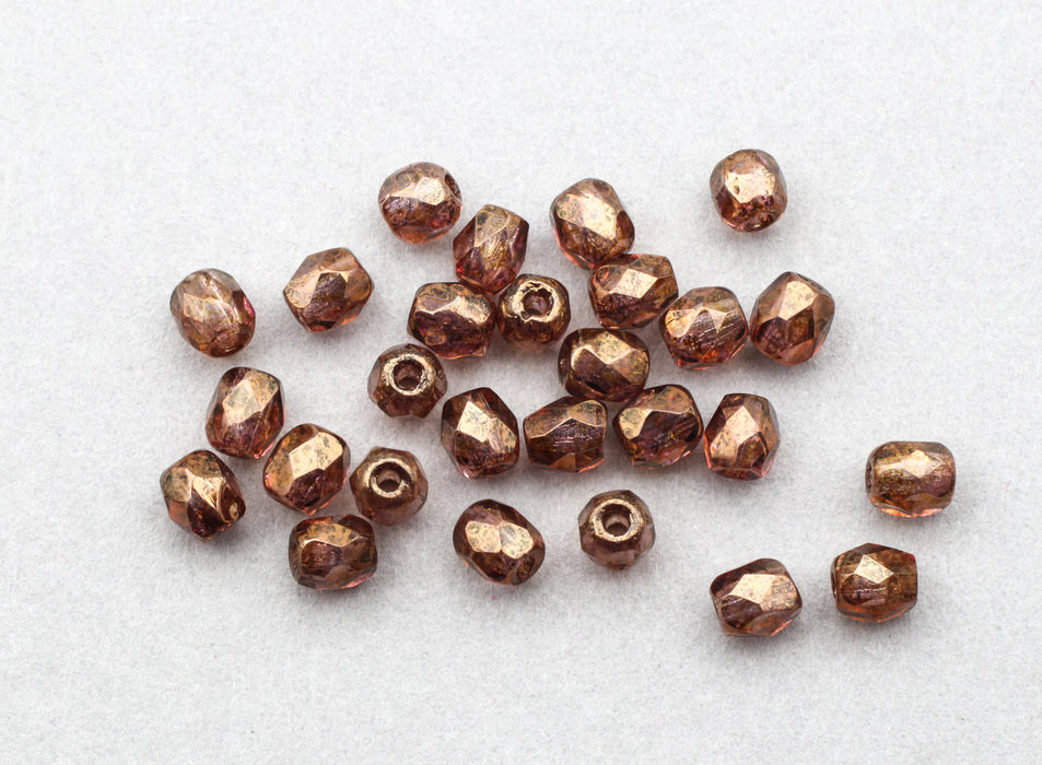 3mm Fire Polished Czech Beads Beads - Luminescent Mocha  1200 Beads For