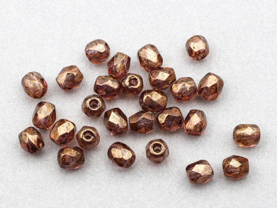 4mm Fire Polished Czech Beads - Luminescent Mocha 1200 Beads For