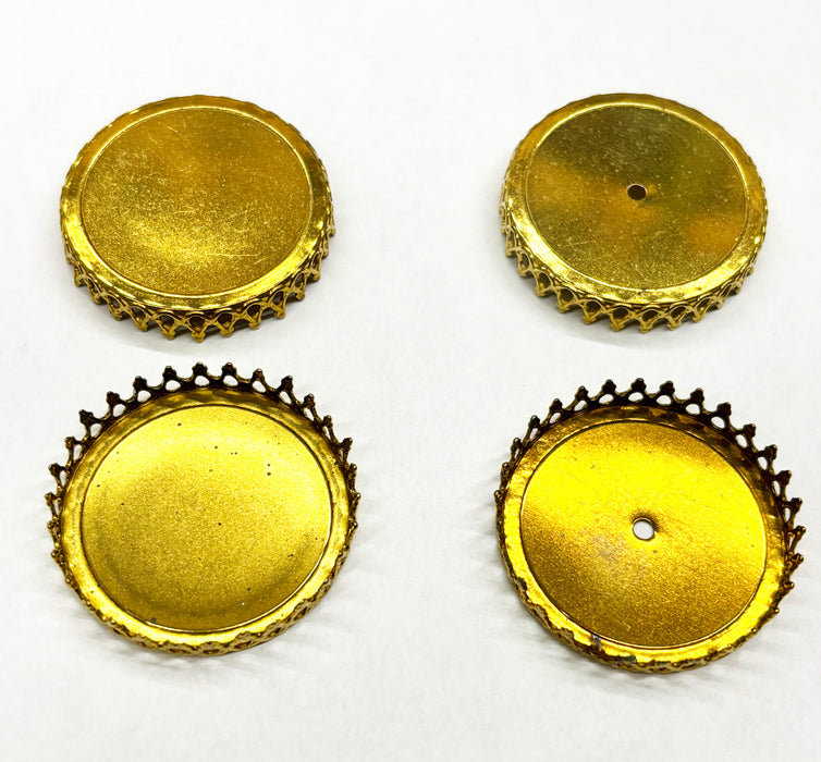 35mm Flat Back Settings<br>Crown Edge<br>2 Dozen For