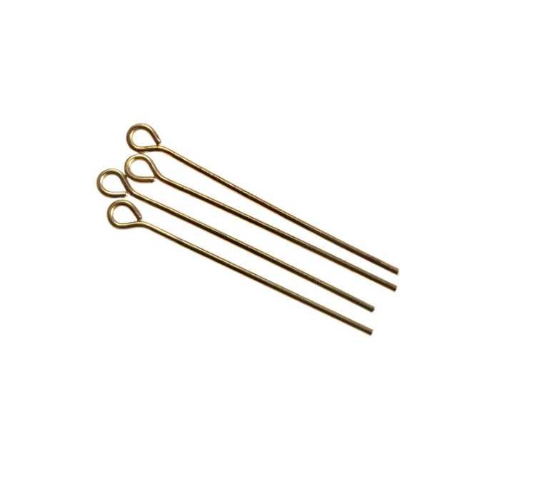 Eye Pins Brass<br>1-1/8 Inches long 22 Gauge wire<br>500 Pins For