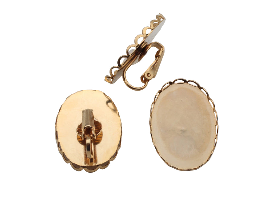 Clip Earring Setting Gold Or Silver 25x 18mm <br>48 Pieces For