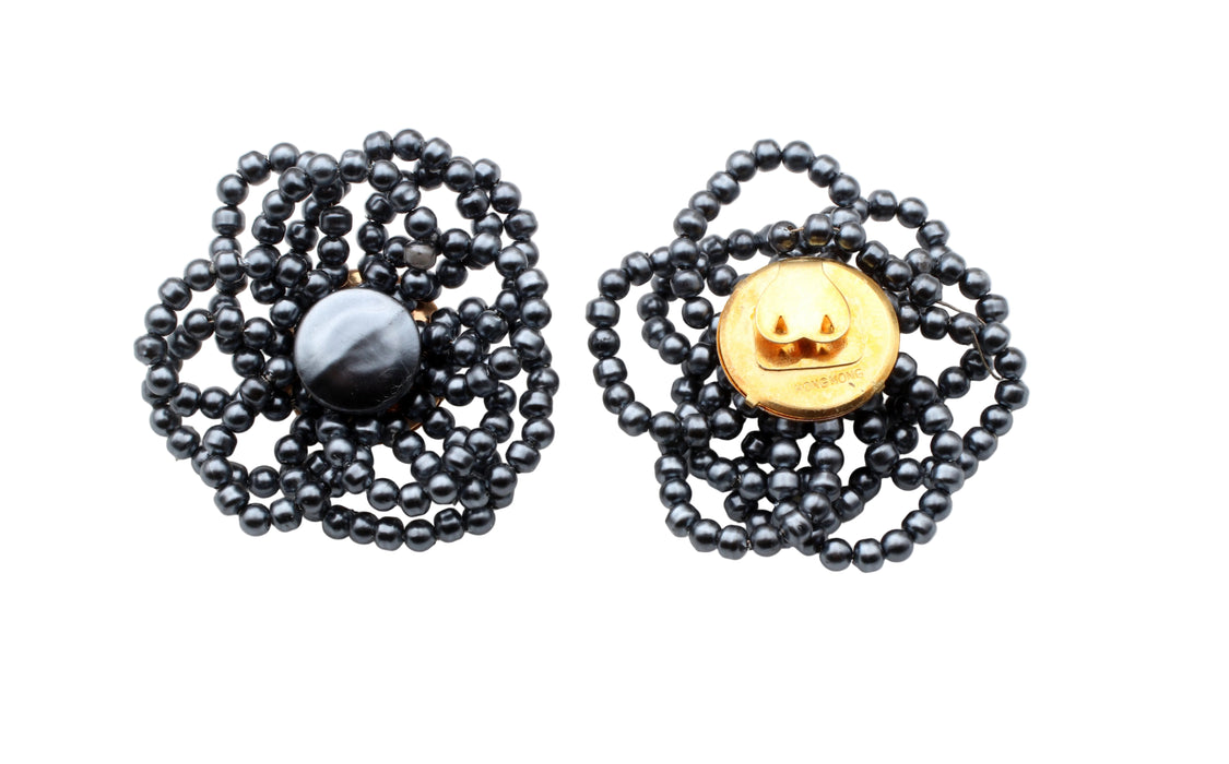 Vintage Beaded Shoe-Clip Findings<br>Two Colors Available<br>1  Dozen Pair For