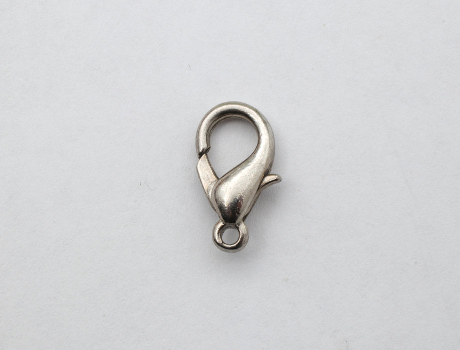 Lobster Claw Clasps  Imitation Rhodium Plated Brass  12 x 6mm  Quanity Discount Available  1 Gross For