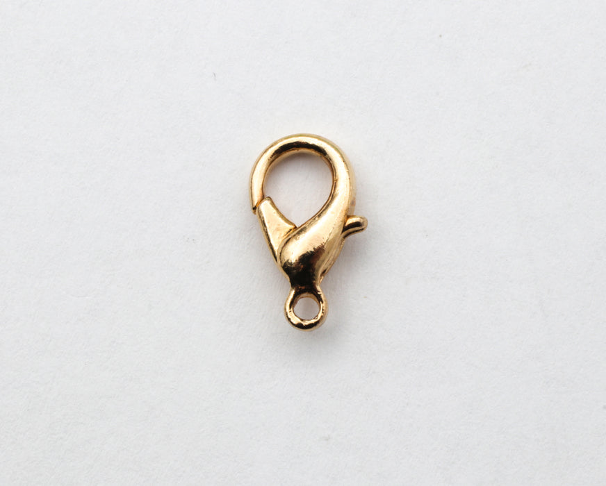 Lobster Claw Clasps Gold Plated Brass  12 x 6mm    1/2 Gross for
