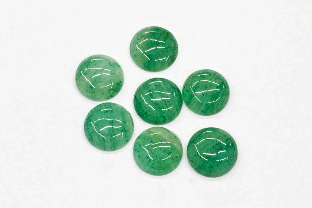 Genuine Aventurine Cabochons<br>15mm Round<br>12 Pieces for