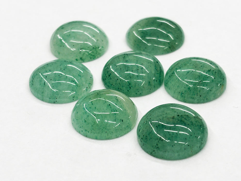 Genuine Aventurine Cabochons<br>15mm Round<br>12 Pieces for