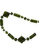 Necklace with green beads on a white background