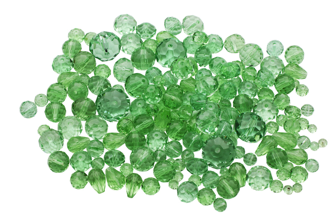 Peridot Glass Bead Assortment<br>1/2 Pound For
