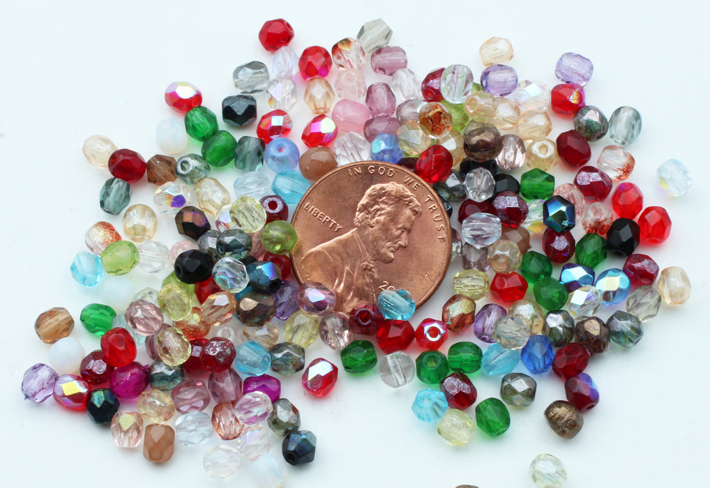 Faceted Bead Mix 4mm<br>1200 Beads For