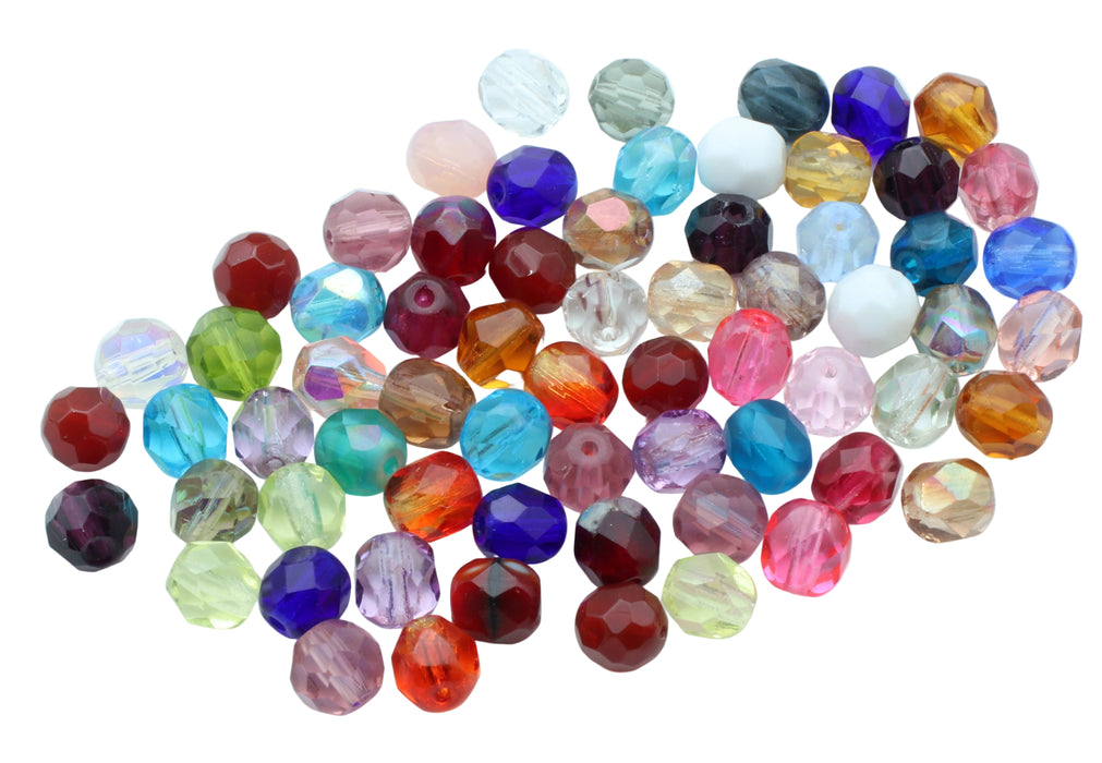 Faceted Glass Bead Mix 6MM <br> 600 Beads For