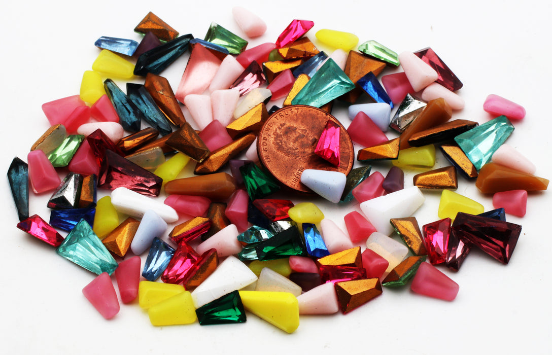 Keystone Shape Glass Stones <br> 1/2 Pound For