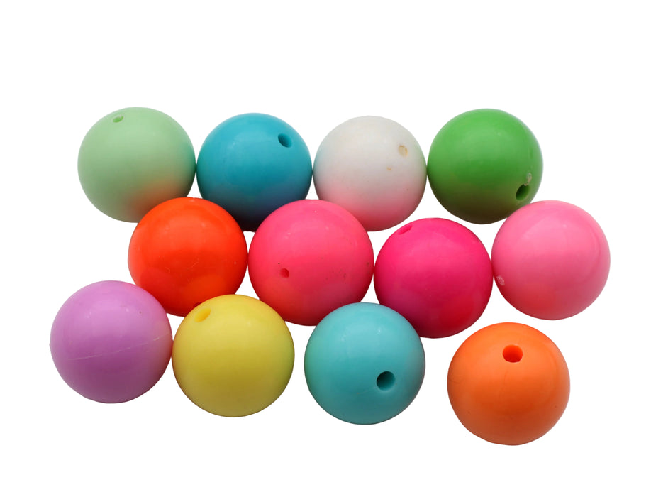 Plastic Bead Mix<br>18mm Round<br>1 Pound For