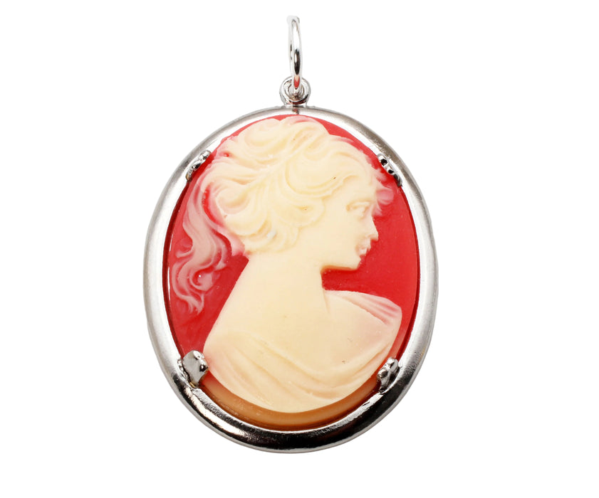 Cameo Pendant 40 x 30mm <br> 3 Pieces For