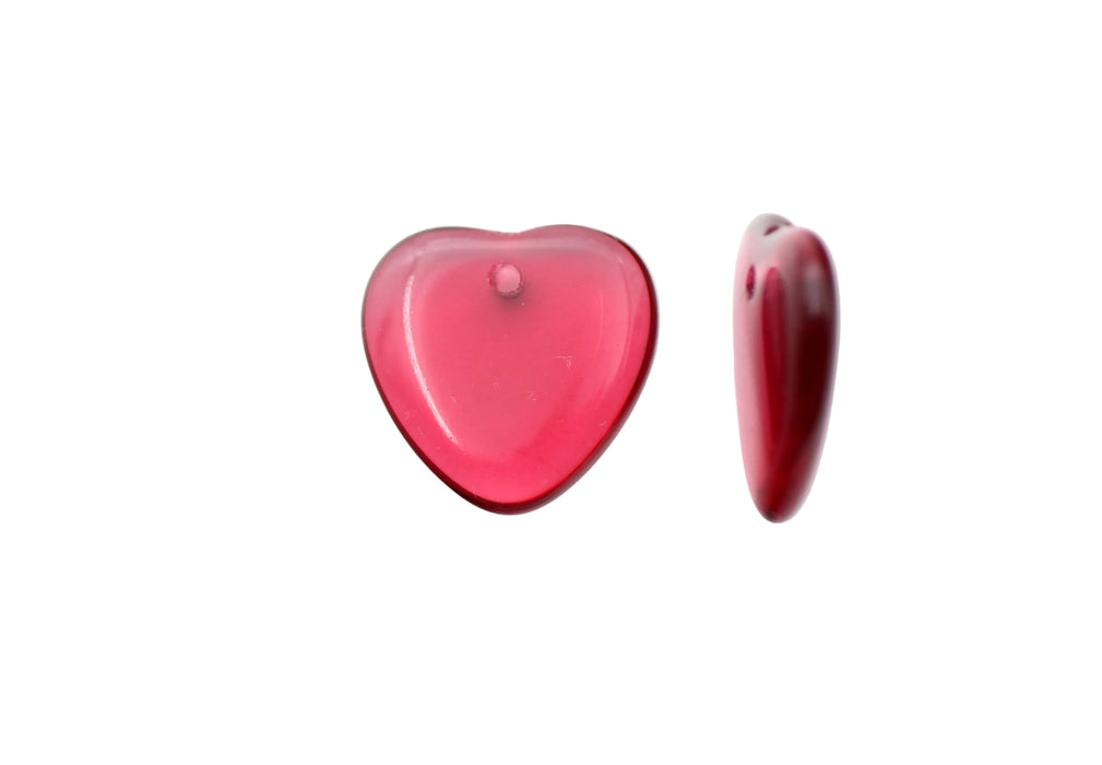 Glass Heart Drop 15mm <br> 50 Pieces For