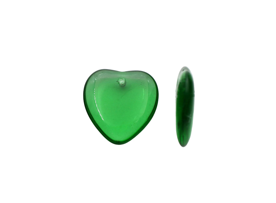 Glass Heart Drop 15mm <br> 50 Pieces For