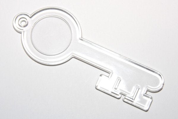 Vintage Plastic Key pendants Clear  12 pieces for