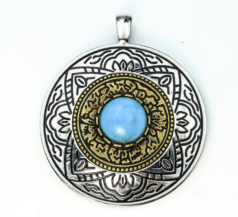 Glass Turquoise Pendant  1 For