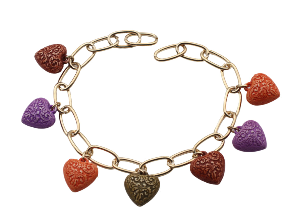 Charms On Chain Puff Heart Style 12 For — Wolf E. Myrow, Inc.