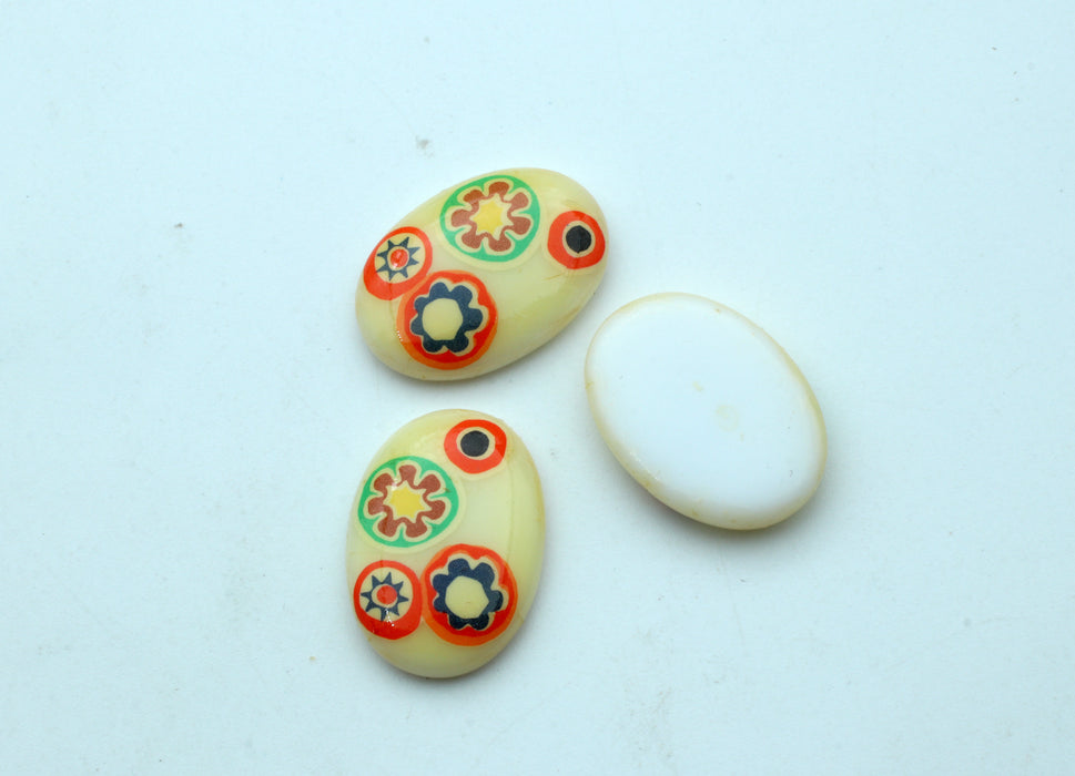 Flat Back Glass Cabochon 18 x 13mm <br> 72 Pieces For
