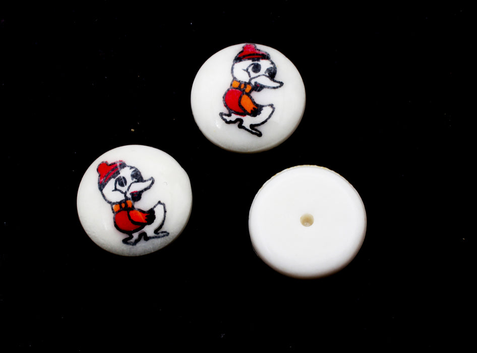 Duck Picture Stones<br>13mm Round<br>1 Gross For