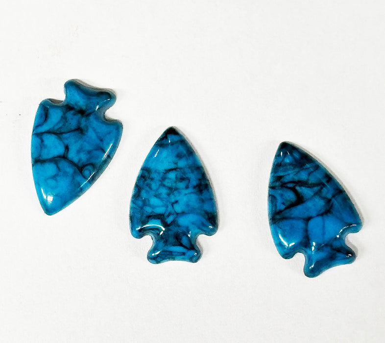Plastic Arrowheads<br>Gemocite Plastic<br>3/4" x 1/2"<br>Turquoise Matrix<Br>1 Gross