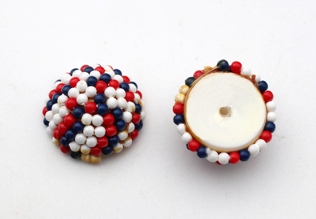 Beaded Cabachons  20mm  2 Colors available  4 Dozen For