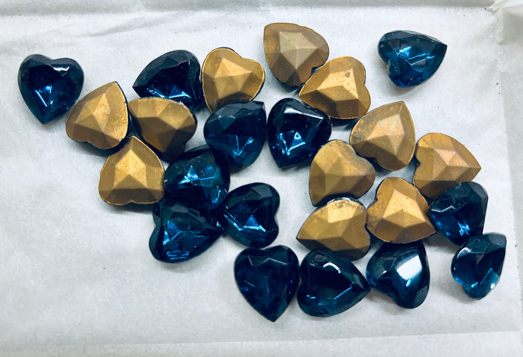 Glass Hearts 15 x 14mm<br>8 Gemstone Colors<br>2 dozen for