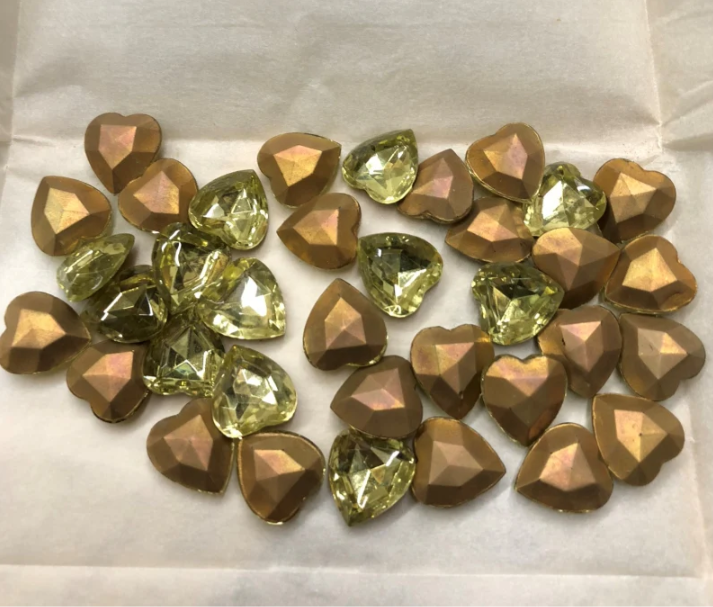 Glass Hearts 15 x 14mm<br>8 Gemstone Colors<br>2 dozen for