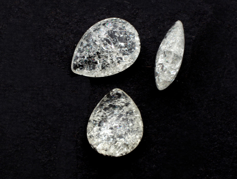 Glass Pear Shape Crystal Icicle <br>18 x 13mm<br> 6 Dozen For