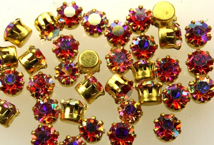 Rhinestones in settings<br>19ss 15 Colors Available<br>2 gross for