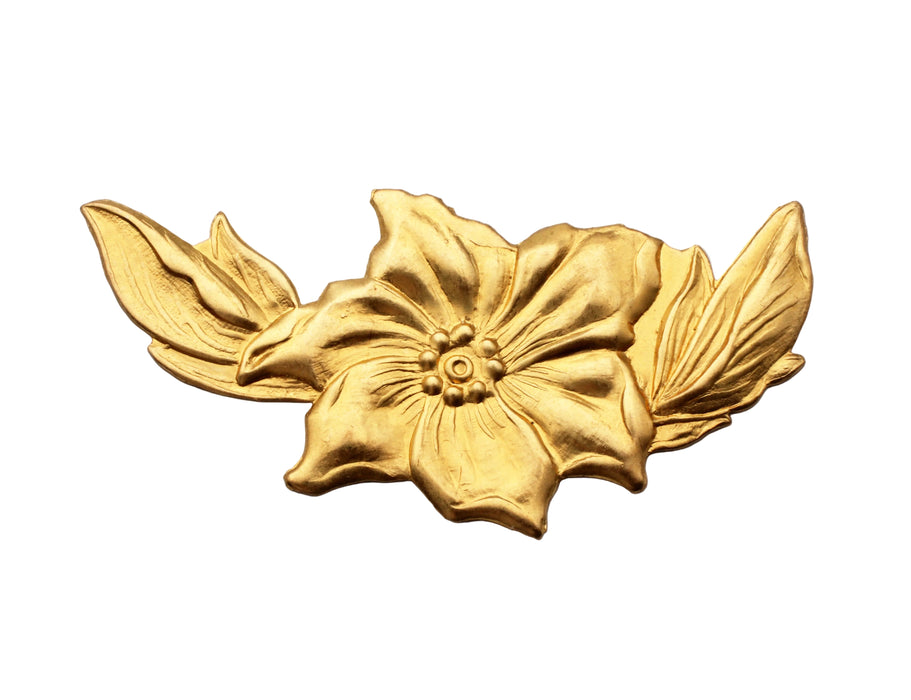 Brass Floral Stamping <br> 36 Pieces For