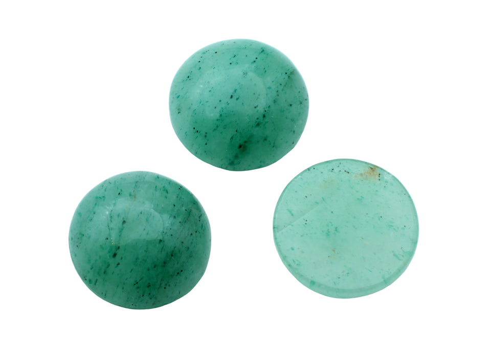 Genuine Aventurine Cabochons<br>15mm Round<br>12 Pieces for