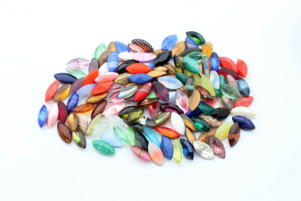 Assorted 15 x 7mm Navette Mix <br> 1/2 Pound For