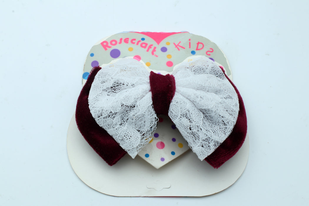 Lace And Velvet Barrettes<br>1 Dozen For