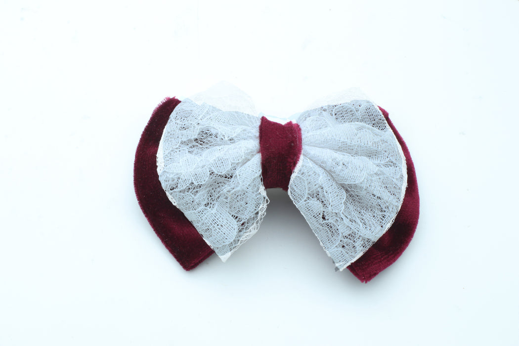 Lace And Velvet Barrettes<br>1 Dozen For