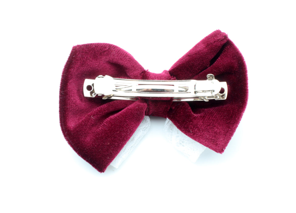 Lace And Velvet Barrettes<br>1 Dozen For