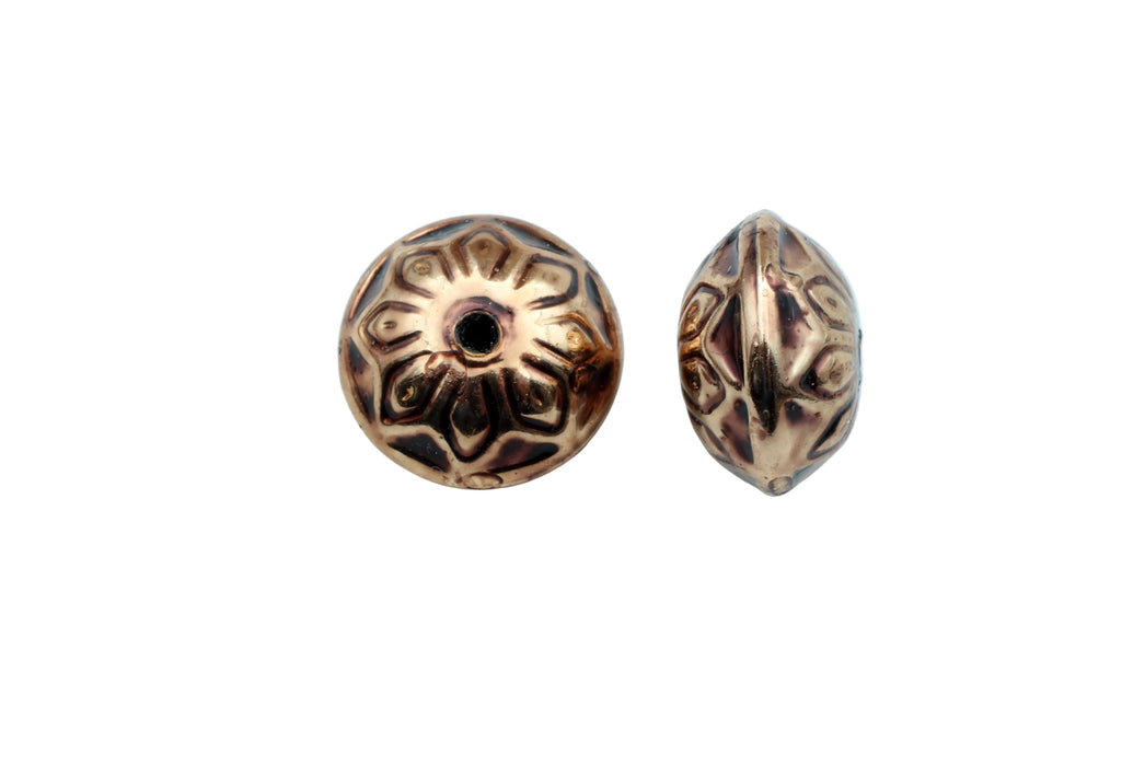 Gold Plated Plastic Bead 15mm x 10mm <br> 1/2 Gross For